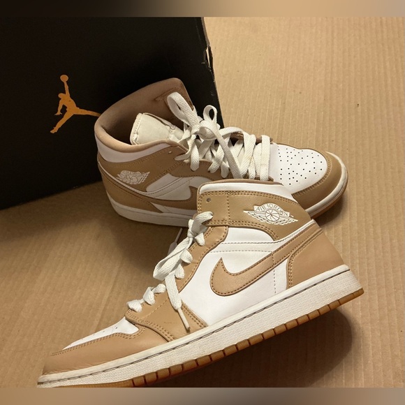 Nike Other - Nike Air Jordan Mid Sneakers - White and Brown